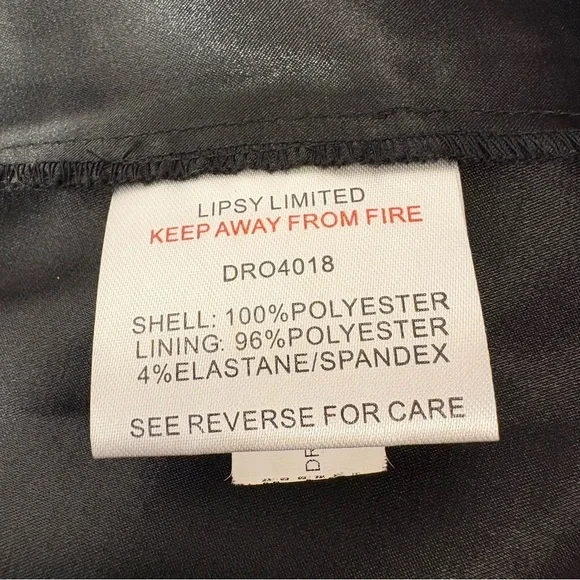 Lipsy Black sleeveless dress with zipper in the front, hooks, buttons, size 6 - Picture 8 of 10